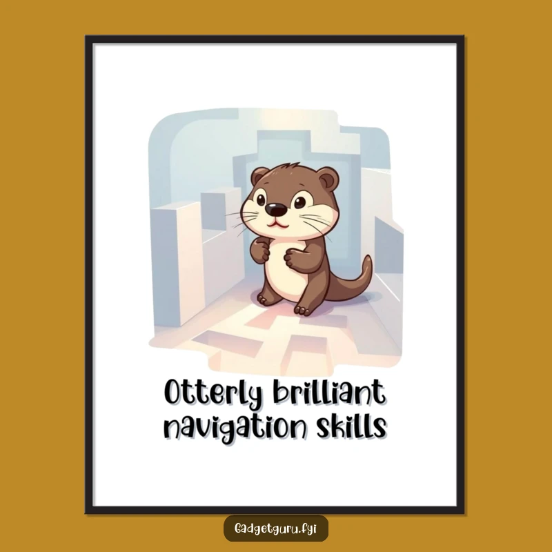 Free Printable Otter Maze Wall Art - Funny Downloadable DIY Decor for a Clever Space