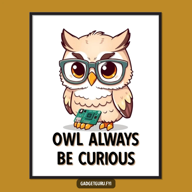 Free Printable Owl Wall Art: Smart Techie Downloadable Decor