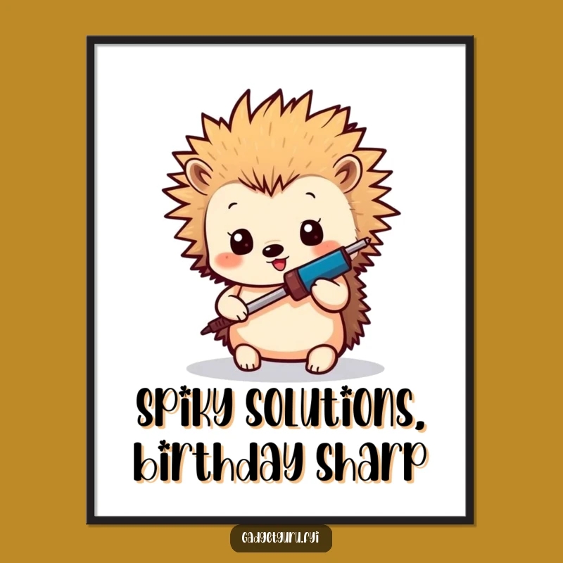 Funny Free Printable Wall Art: Hedgehog Crafter Decor, DIY Downloadable Gift!