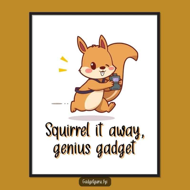 Free Printable Squirrel Art: Zippy Gadget Decor, Downloadable Gift