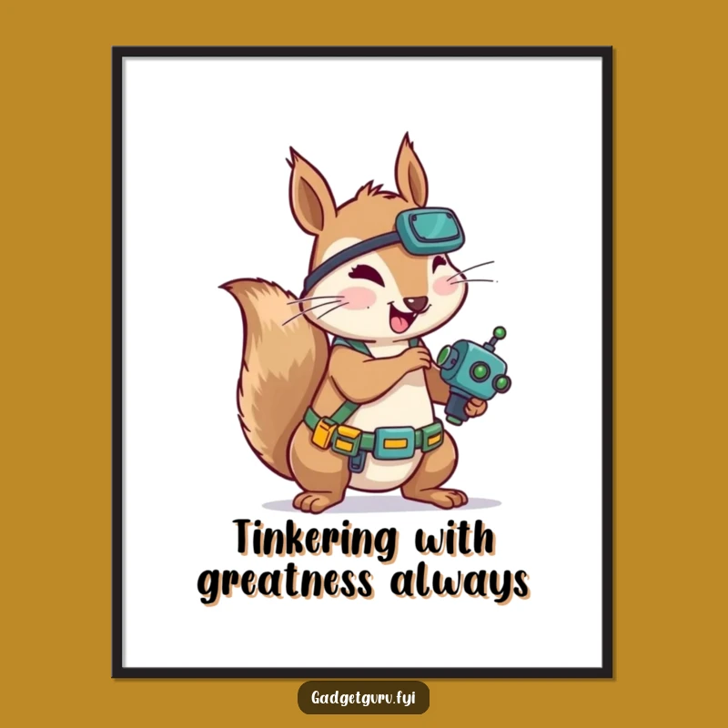 Funny Free Printable Wall Art: Squirrel Mechanic - Downloadable DIY Decor