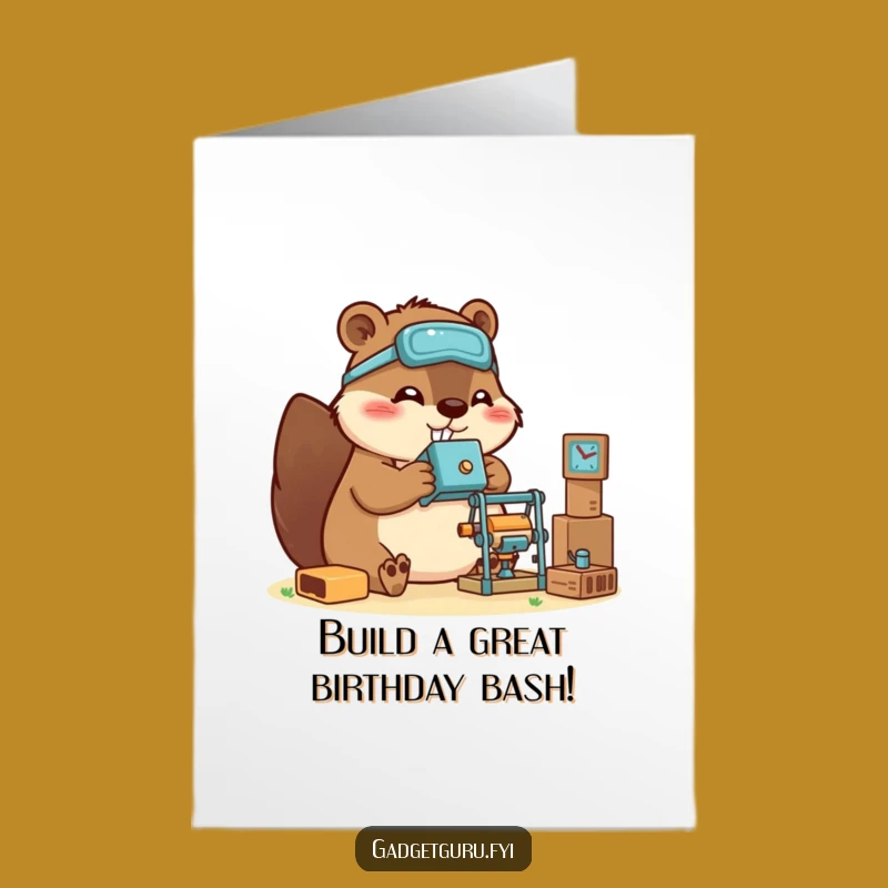 Free Printable Beaver Birthday Card: Funny Downloadable Gift for a Built-to-Last Celebration