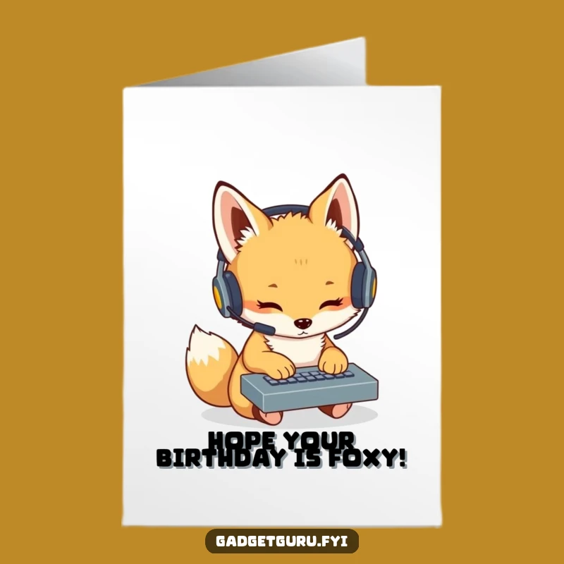 Free Printable Birthday Card: Fox Cub Coder - Funny Downloadable Tech Gift