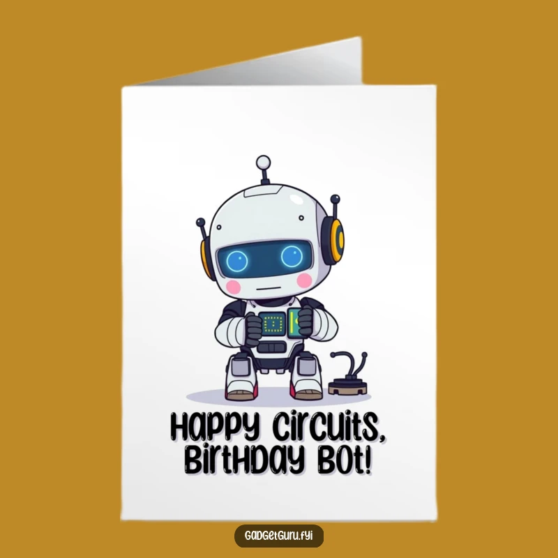Free Printable Birthday Card: Robot's Circuit Creation - Techy Downloadable Gift