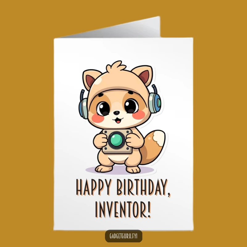 Free Printable Whimsical Gadget Birthday Card: Funny Animal Creator Downloadable Gift
