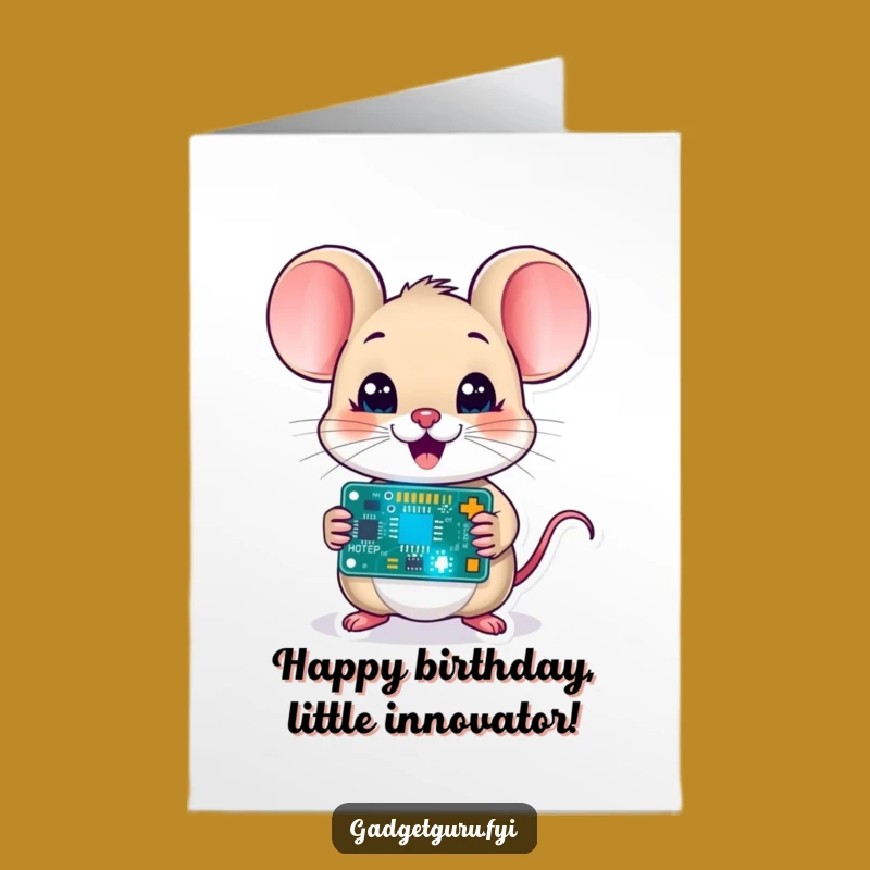 Free Printable Birthday Card: Mouse Techie, Nerdy Downloadable Gift!