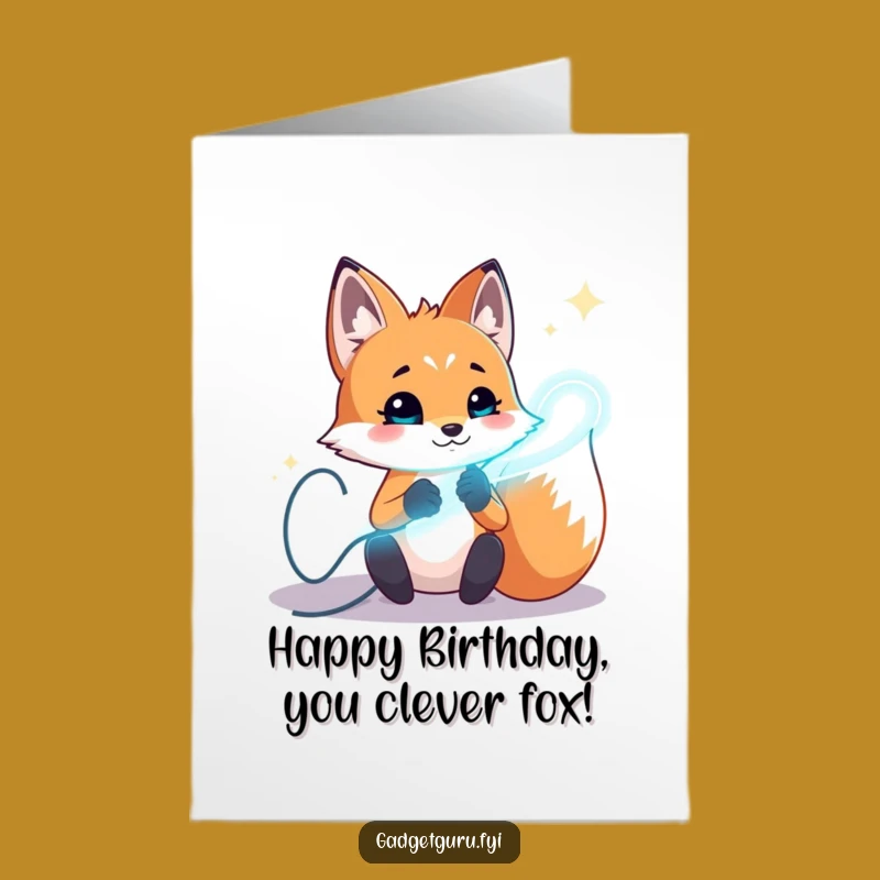 Free Printable Birthday Card: Fox Wires Funny Downloadable Gift