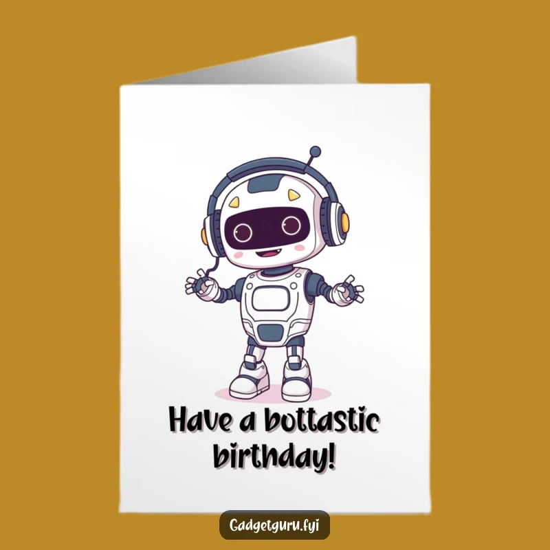 Free Printable Birthday Card: Dancing Robot Funny Downloadable Gift