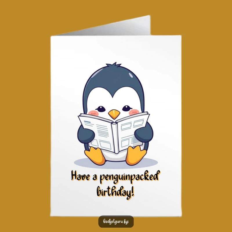 Free Printable Penguin Birthday Card: Funny Downloadable Gift for the Intellectually Inclined