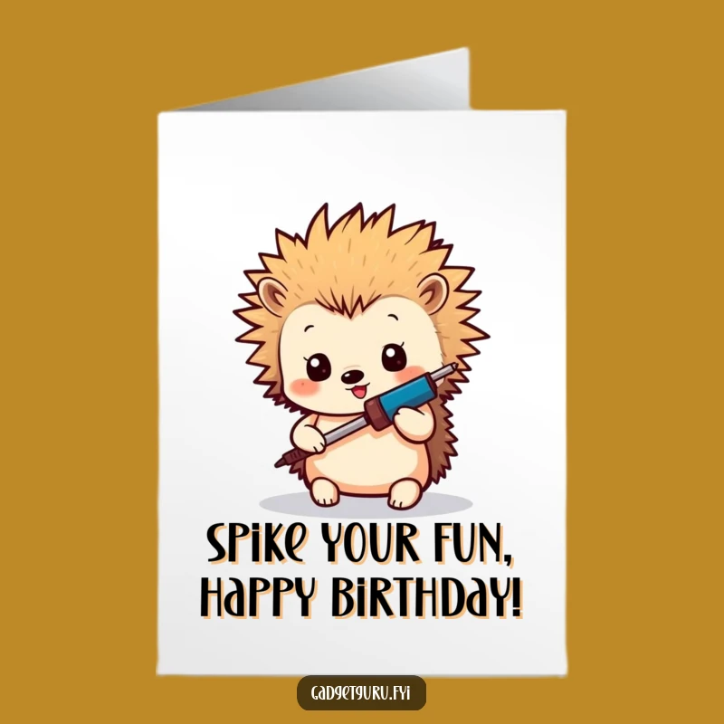 Free Printable Birthday Card: Funny Hedgehog Crafter, DIY Downloadable Gift!