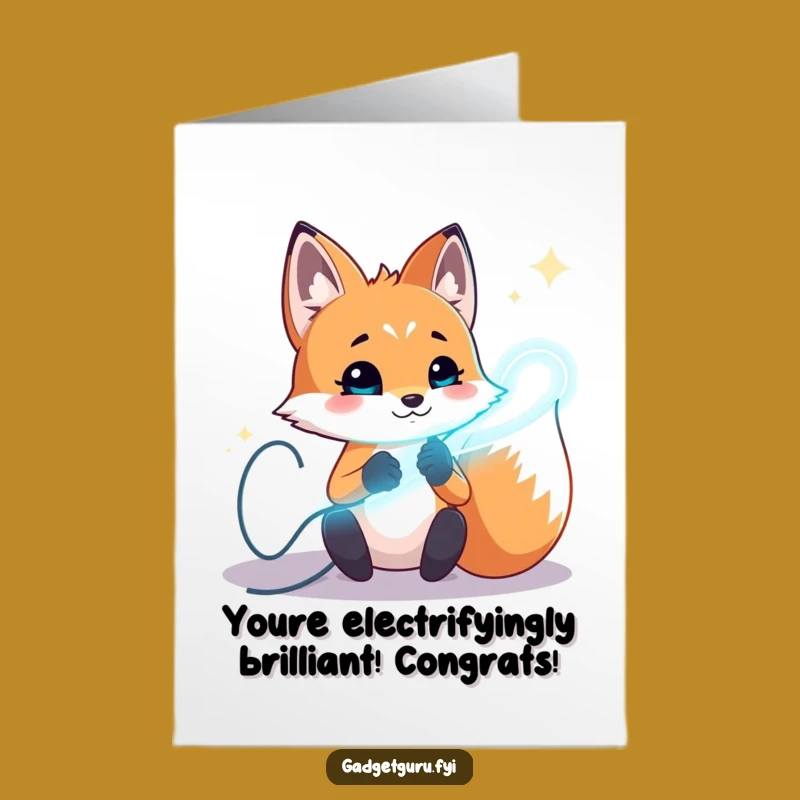 Free Printable Congrats Card: Fox Wires Funny Downloadable Gift