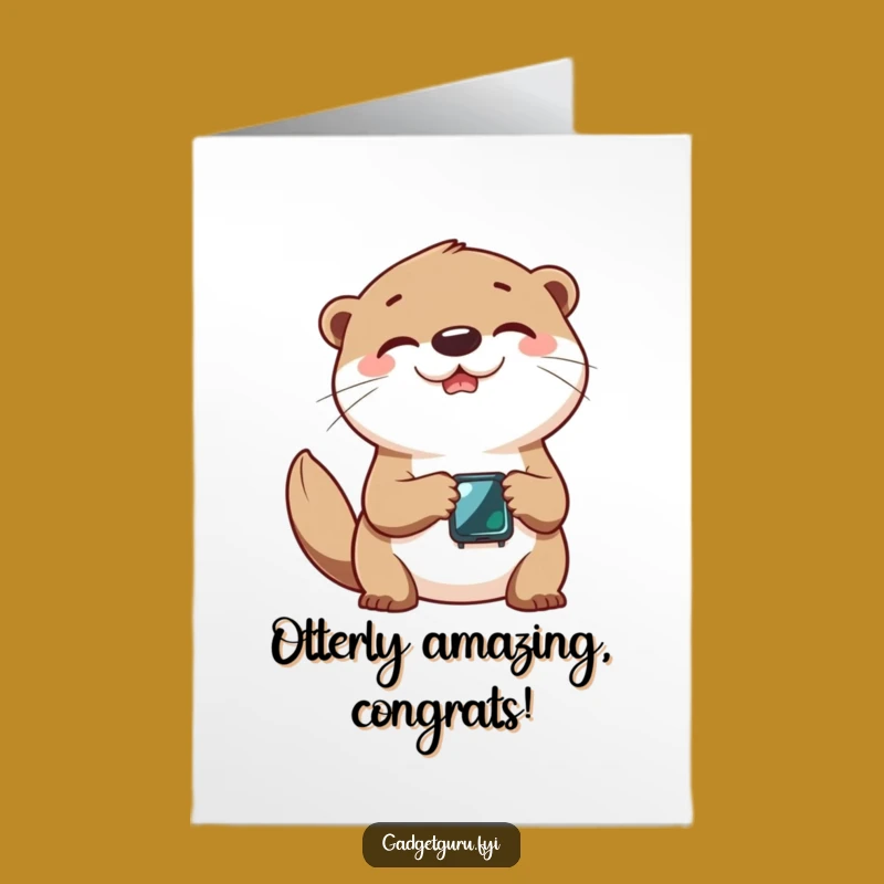 Free Printable Congrats Card: Otter Celebrates Your Win Digitally!