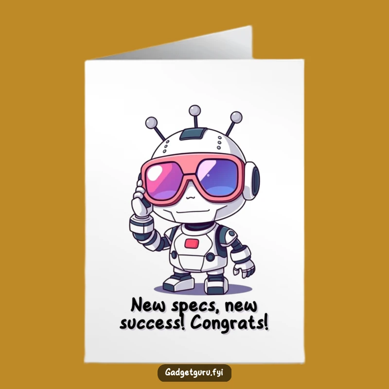 Free Printable Congrats Card: Robot Glasses Funny Downloadable Gift