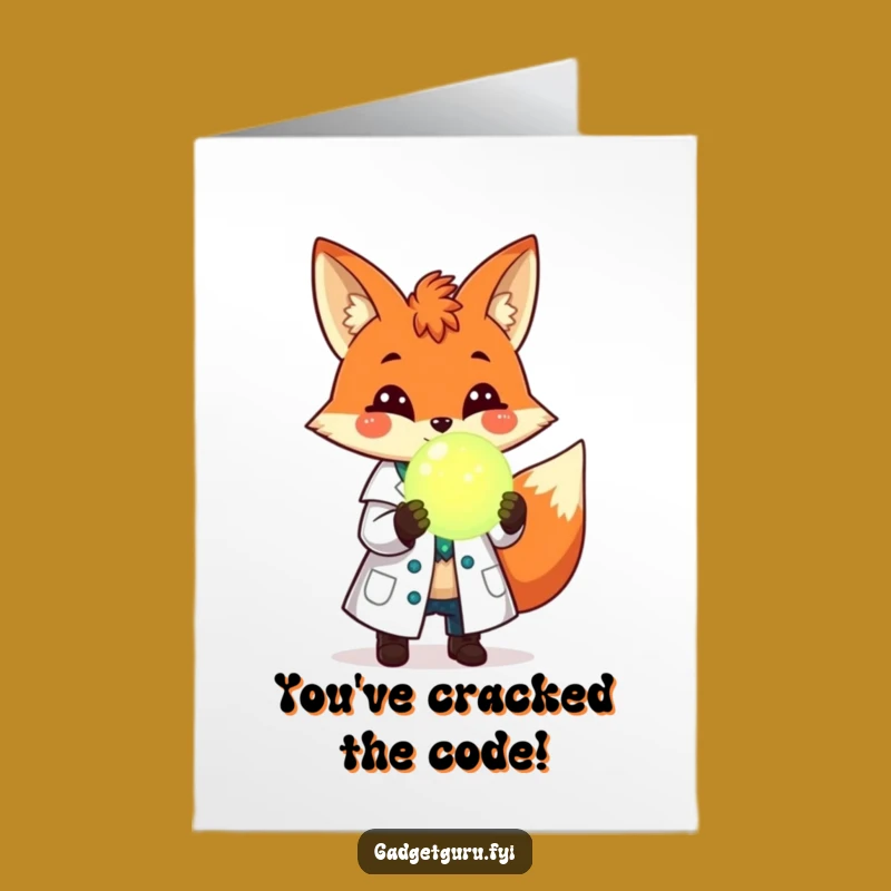 Free Printable Fox Scientist Congratulations Card - Hilarious Downloadable Gift Idea