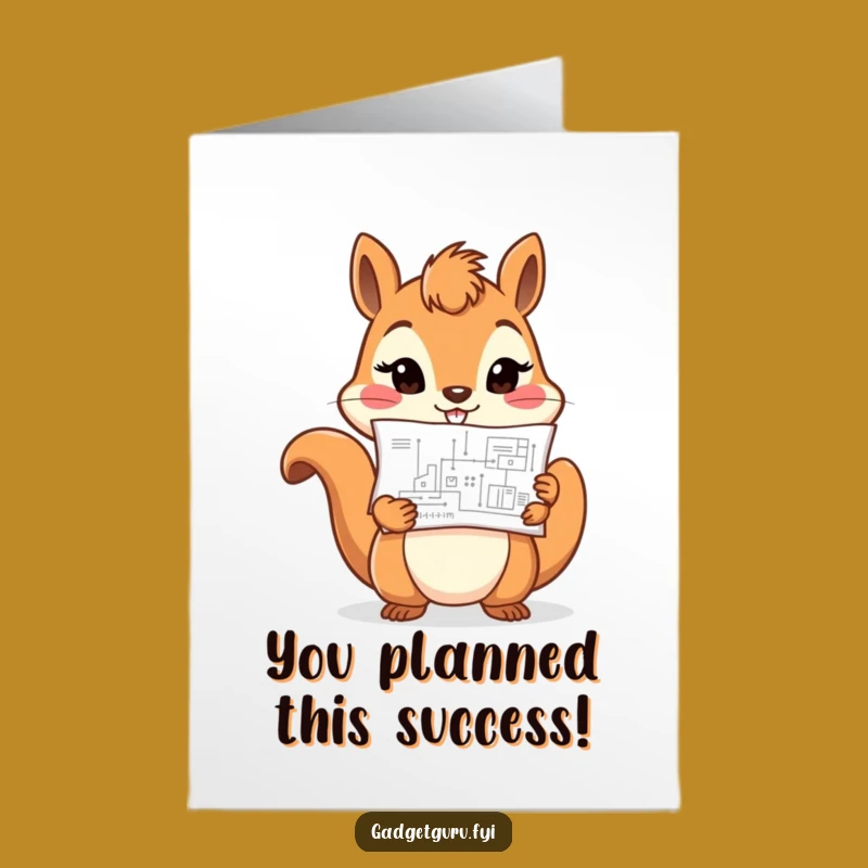 Free Printable Squirrel Card: Project Complete Downloadable Gift