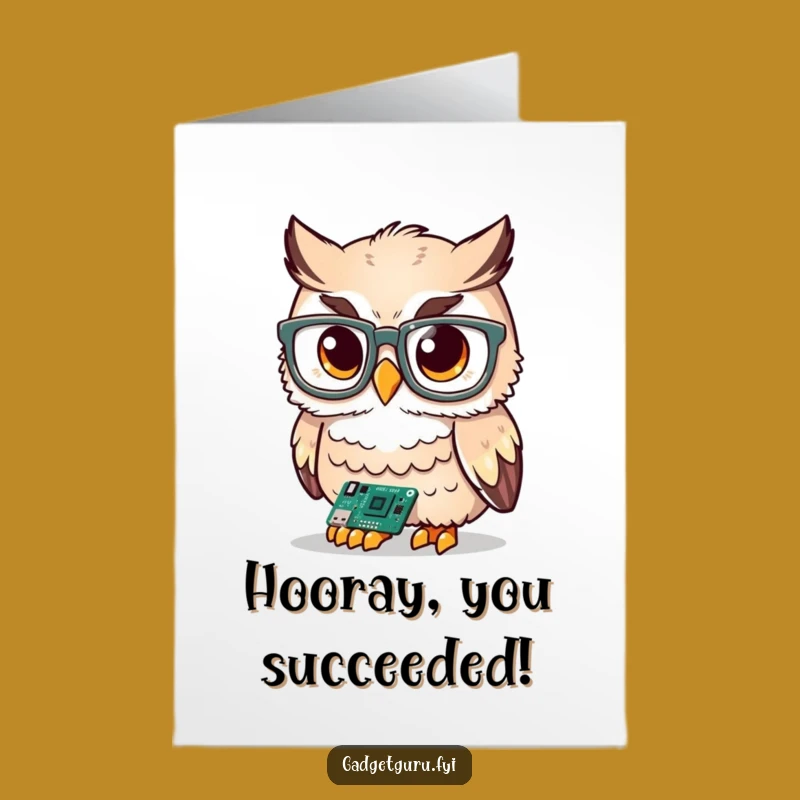 Free Printable Owl Congratulations Card: Tech Genius Downloadable Gift