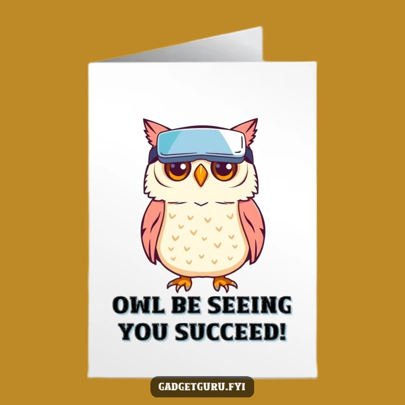 Free Printable Owl VR Congrats Card: Visionary Success Downloadable Gift