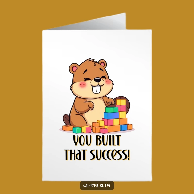 Free Printable Beaver Building Congratulations Card - Funny Downloadable DIY Gift for Any Occasion