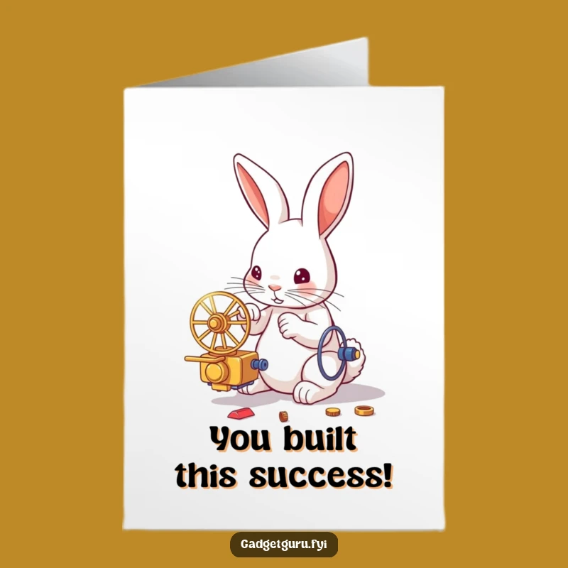 Free Printable Congrats Card: Rabbit's Brilliant Build - Celebrate Success!