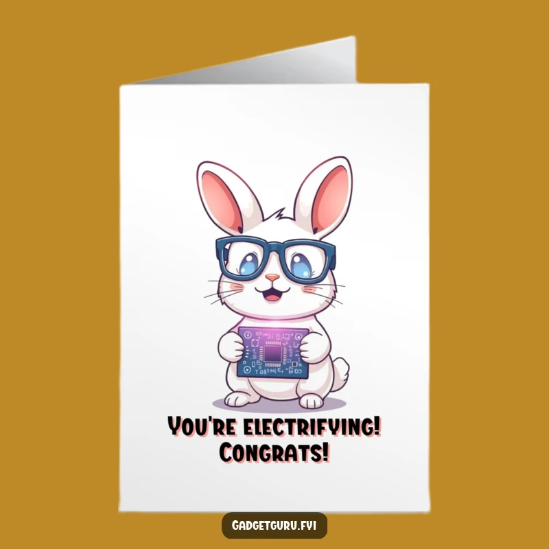 Free Printable Congrats Card: Rabbit Engineer - Success Downloadable!