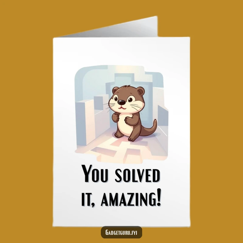 Free Printable Otter Maze Congrats Card - Funny Downloadable DIY Gift for Achievers