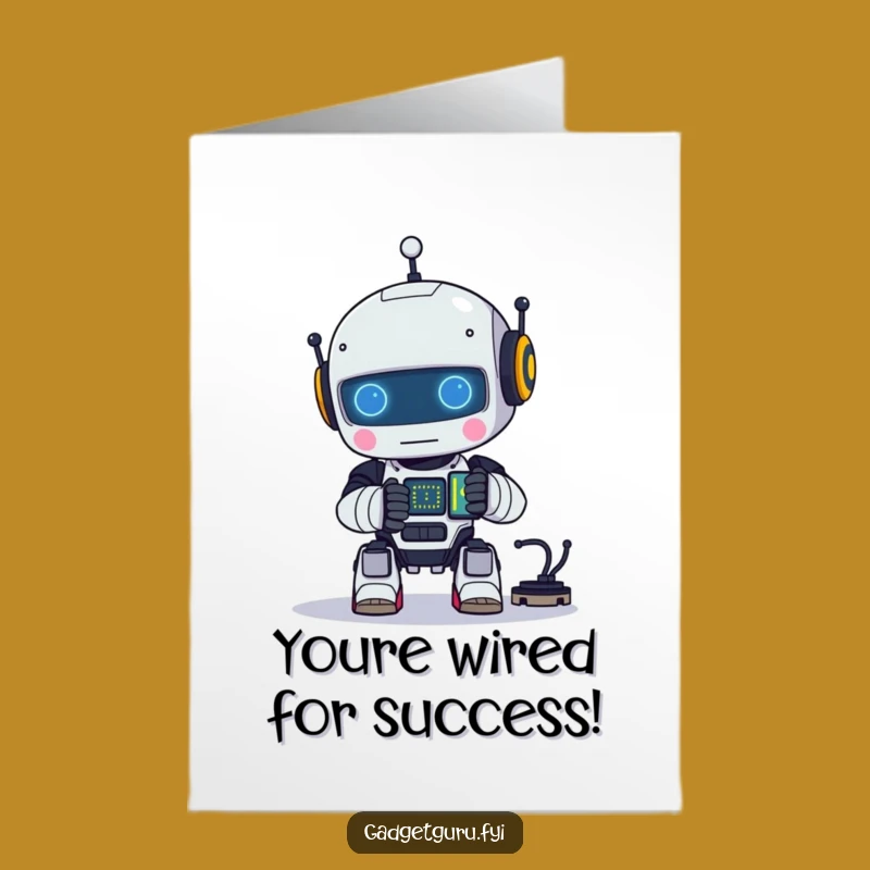 Free Printable Congrats Card: Robot's Brilliant Build - Funny Downloadable Gift