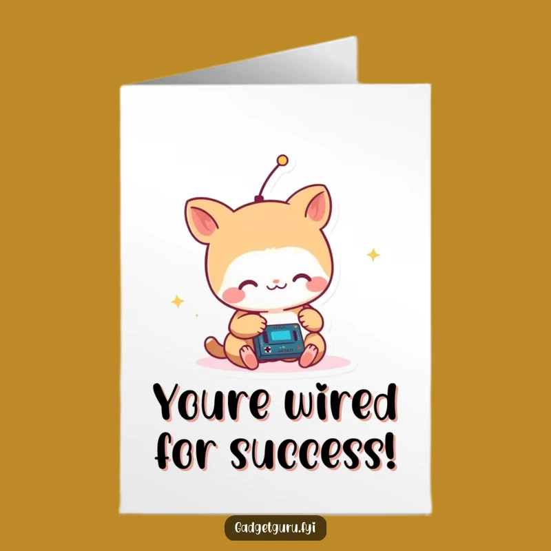 Free Printable Animal Tech Congrats Card: Funny Circuit Tinkerer Downloadable Gift