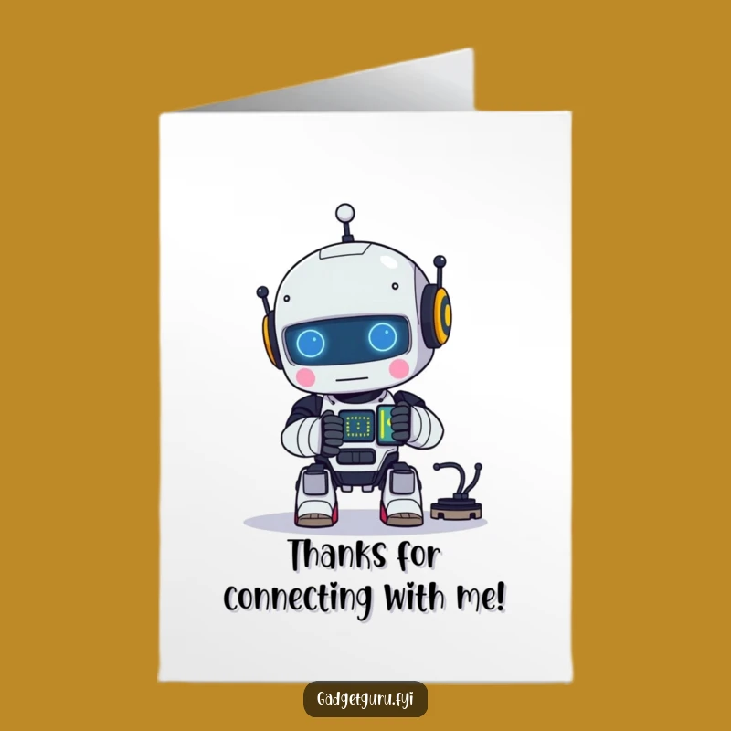 Free Printable Thank You Card: Robot's Glowing Creation - Humorous Downloadable Gift