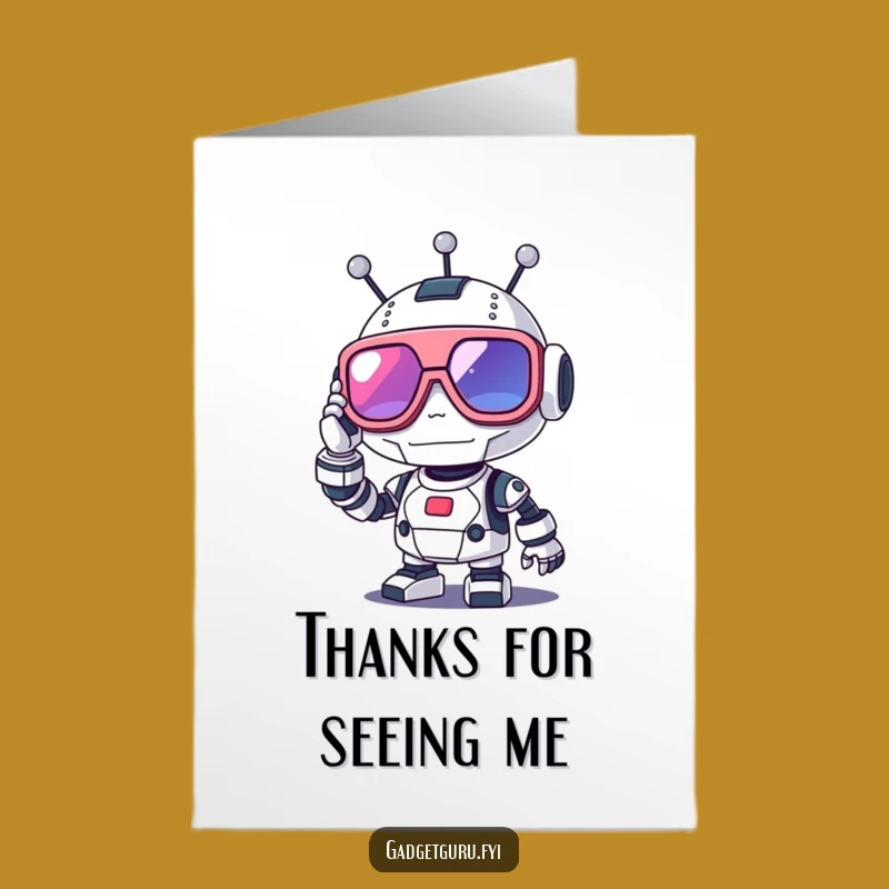 Free Printable Thank You Card: Robot Specs Funny Downloadable Gift