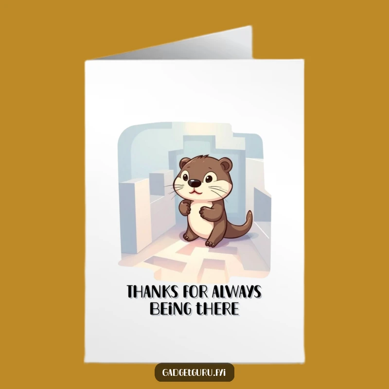 Free Printable Otter Maze Thank You Card - Funny Downloadable DIY Gift for Helpers
