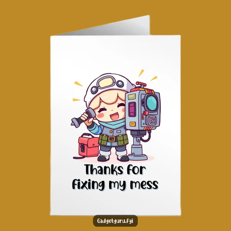 Thanks Free Printable Card: Gadget Pal Character - Heartfelt DIY Downloadable!