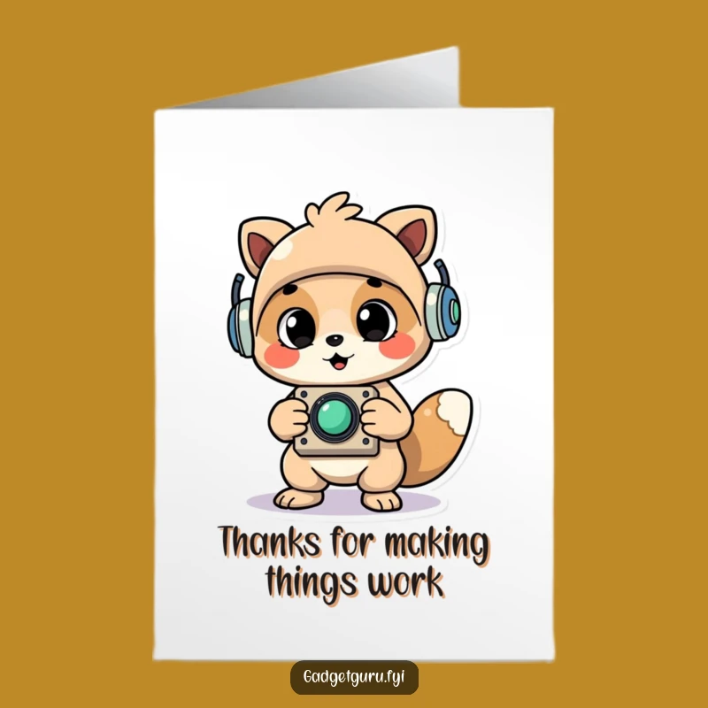 Free Printable Whimsical Gadget Thank You Card: Funny Creator Downloadable