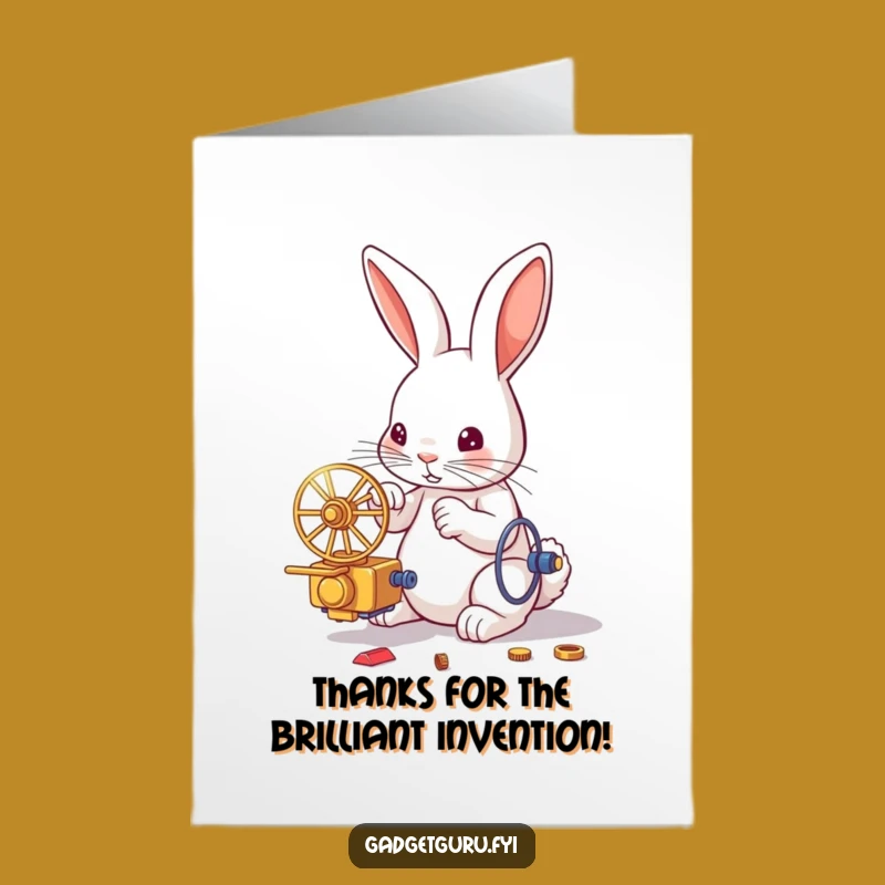 Funny Free Printable Thank You Card: Rabbit's Invention Gratitude - Downloadable