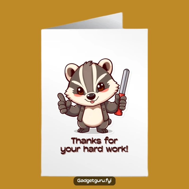 Free Printable Badger Thank You Card - Funny DIY Downloadable Gift