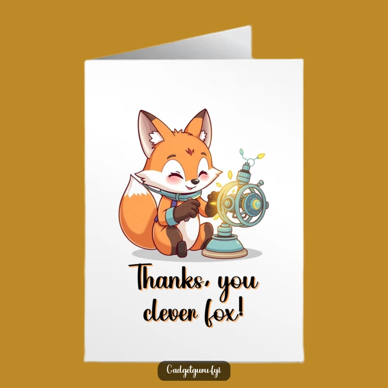 Free Printable Fox Card: Thanks for the Invention, Downloadable DIY Gift