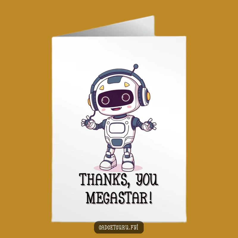 Free Printable Thank You Card: Robot Dance Funny Downloadable
