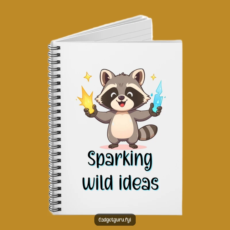 Funny Raccoon Notebook: Juggling Ideas with a Happy Power Raccoon