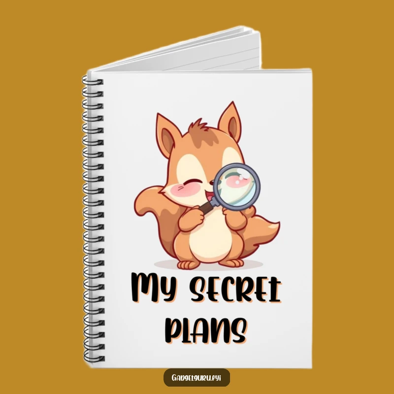 Funny Squirrel Magnifying Glass Notebook - Log Your Discoveries!