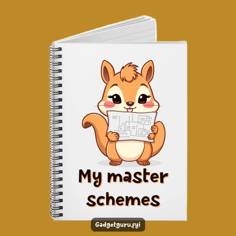 Funny Determined Squirrel Notebook: Blueprint Journal, Perfect Gift!