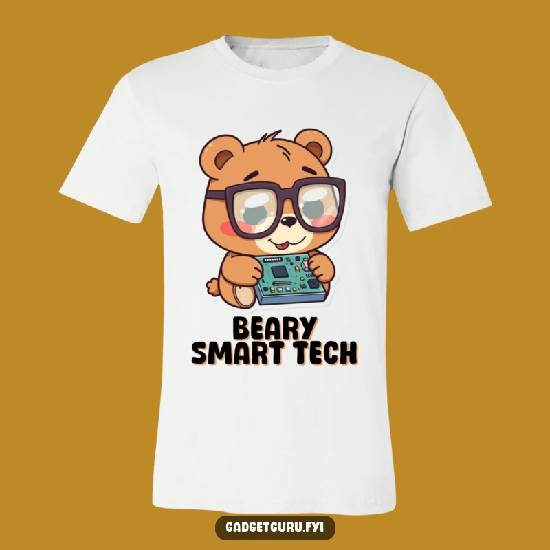 Funny Bear Tech T-Shirt: Hilarious Graphic Tee for Geeks & Tech Enthusiasts