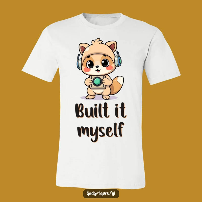 Funny Masterpiece Maker Tee: Cheerful Animal with Whimsical Gadget