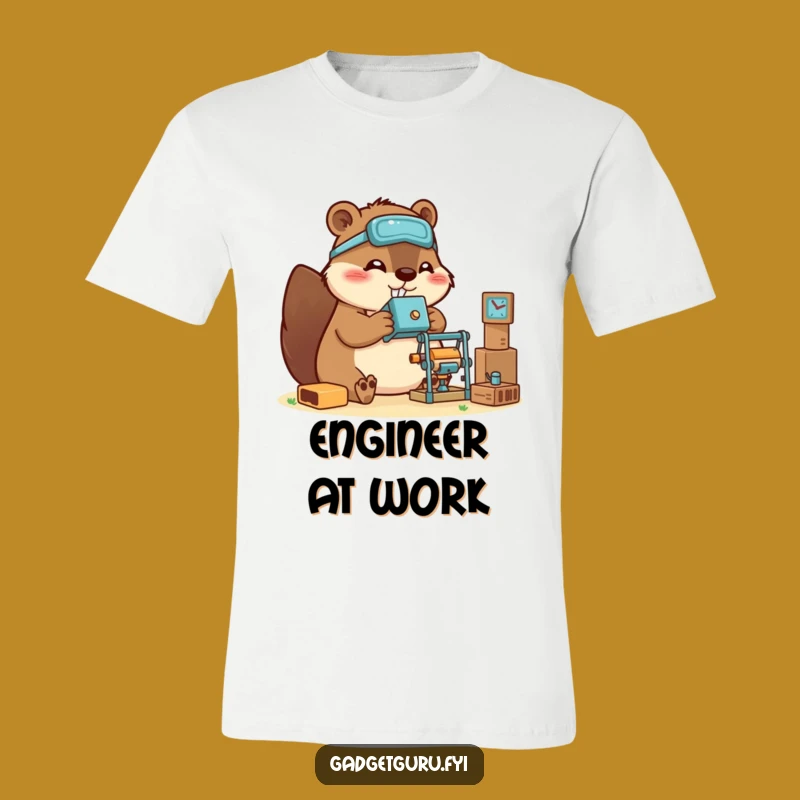 Funny Beaver T-Shirt: Crafty Gadget Builder, a Hilarious Gift for Makers!