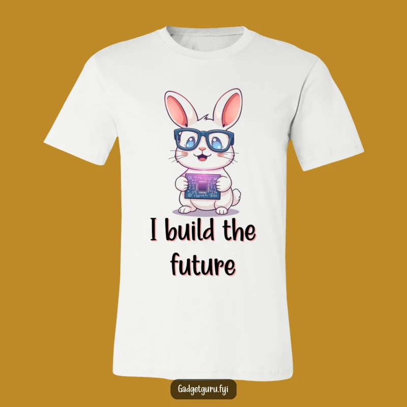 Funny Rabbit Scientist T-Shirt: Circuit Board Wonder Tee - Gift