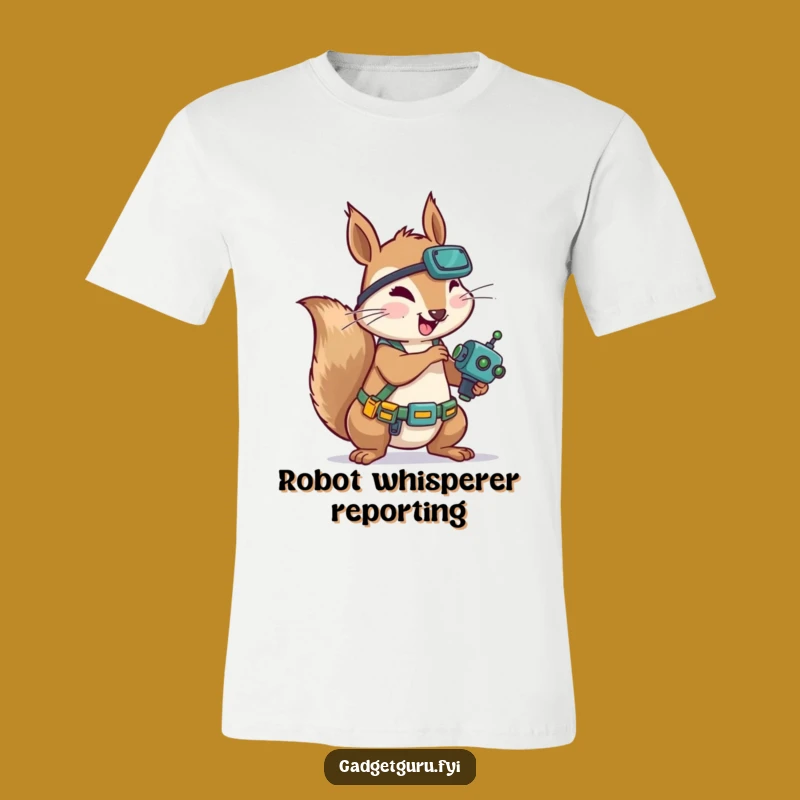 Funny Squirrel Mechanic T-Shirt: Robot Tinkerer Tee - Gift