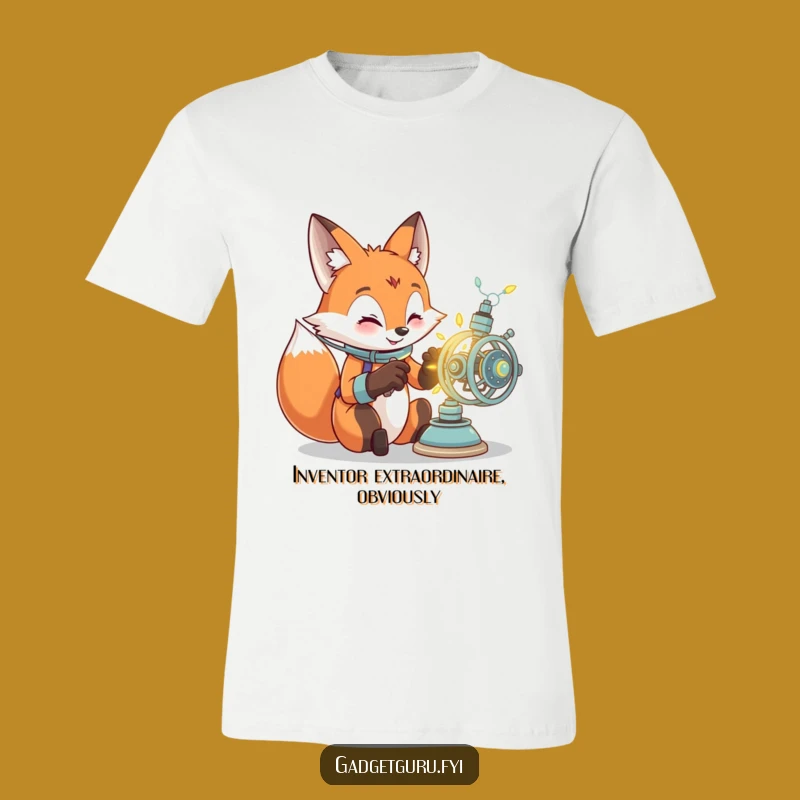 Funny Fox Inventor T-Shirt: Hilarious Tee for the Creative Genius & Gadget Lover