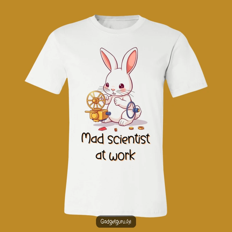 Funny Rabbit Inventor T-Shirt: Quirky Engineering Design, Best Funny Gift Ever!