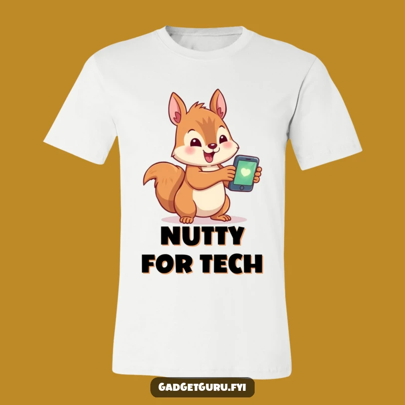 Funny Squirrel Smartphone T-Shirt - Hilarious Techie Nutty Gift