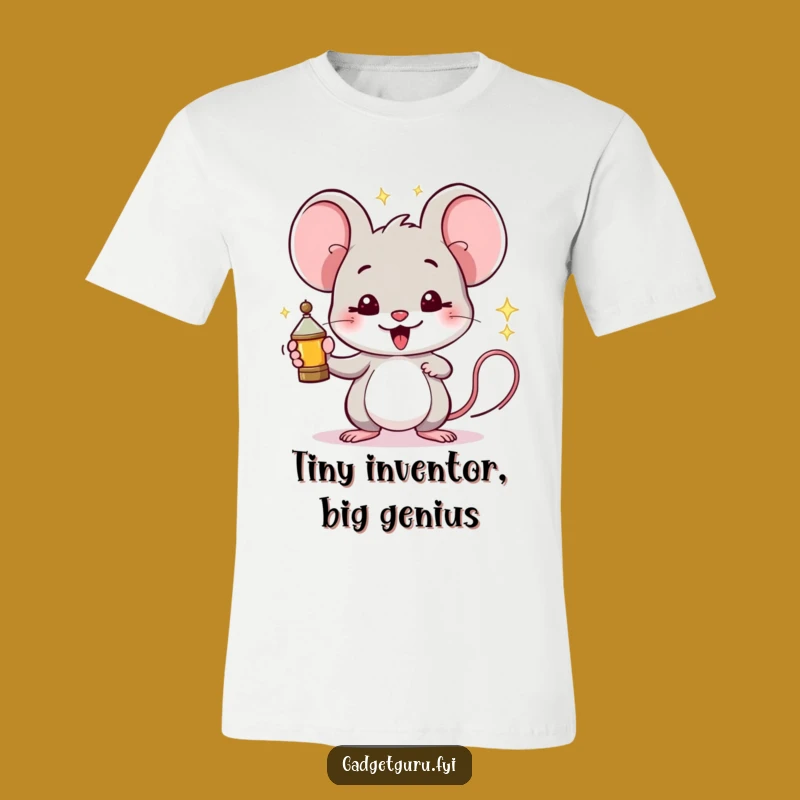 Funny Mouse Inventor T-Shirt: Proudly Showing Off Gadget Tee