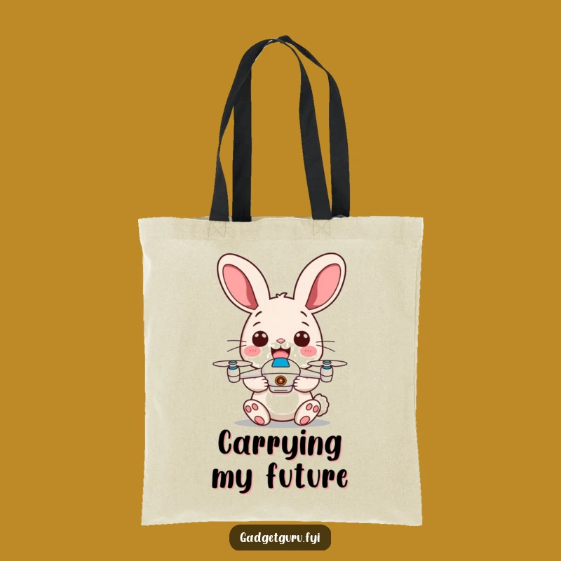 Funny Rabbit Drone Pilot Tote Bag - Durable, Stylish, and Hilarious Gift!