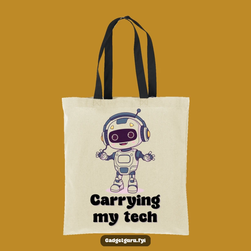 Funny Robot Dancer Tote Bag: Carry Your Tunes with Bot Style